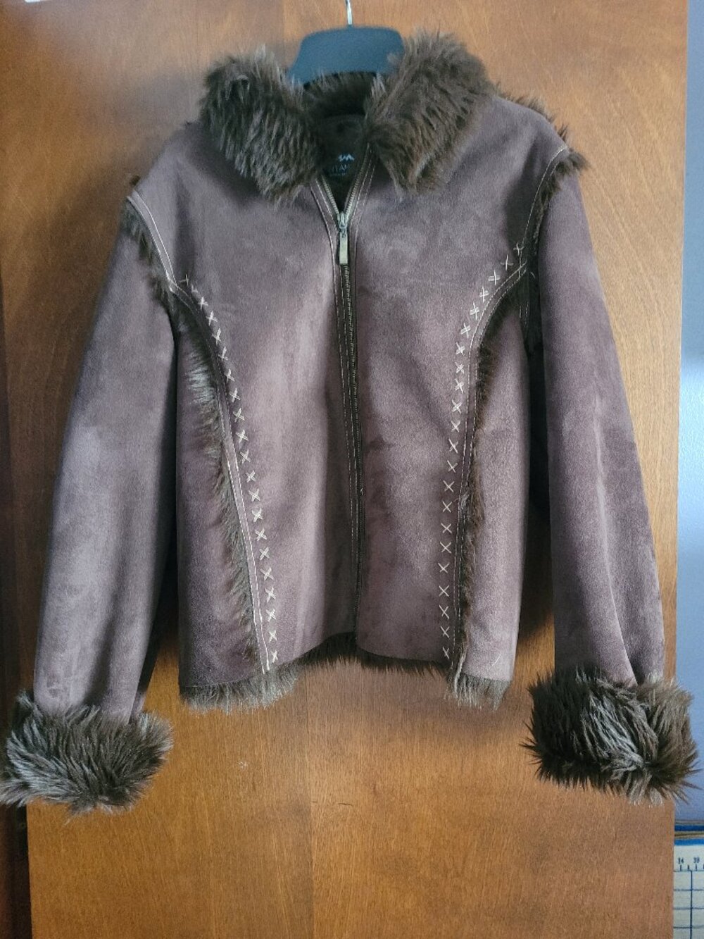 Faux suede and faux fur women's jacket